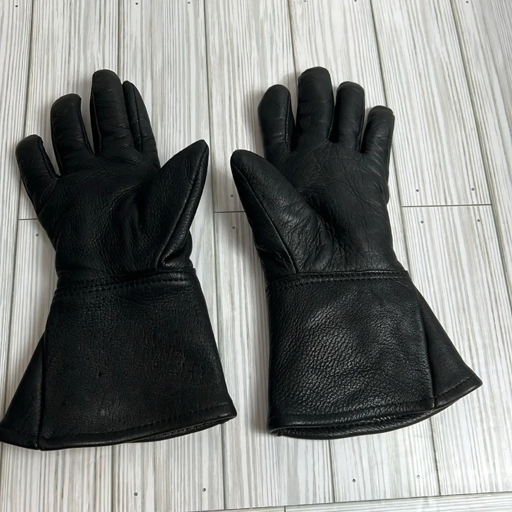Harley‎ Davidson Women’s Black Leather Gloves Fleece Glove Insert One Size
